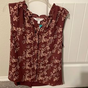 Women’s Market & Spruce Orlee mixed material split neck top